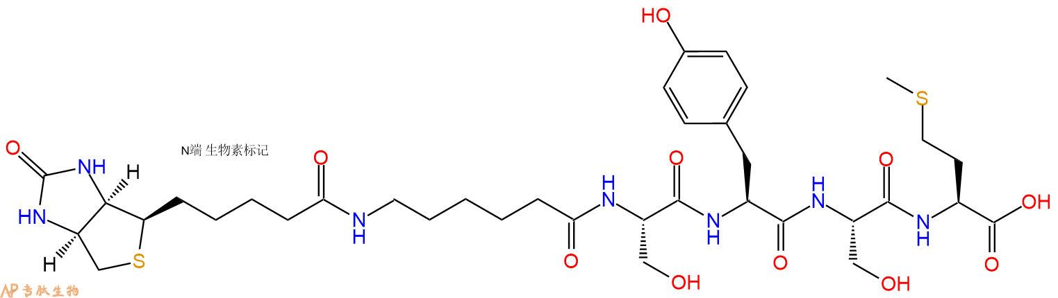 专肽生物产品Biotin-Ahx-Ser-Tyr-Ser-Met-COOH