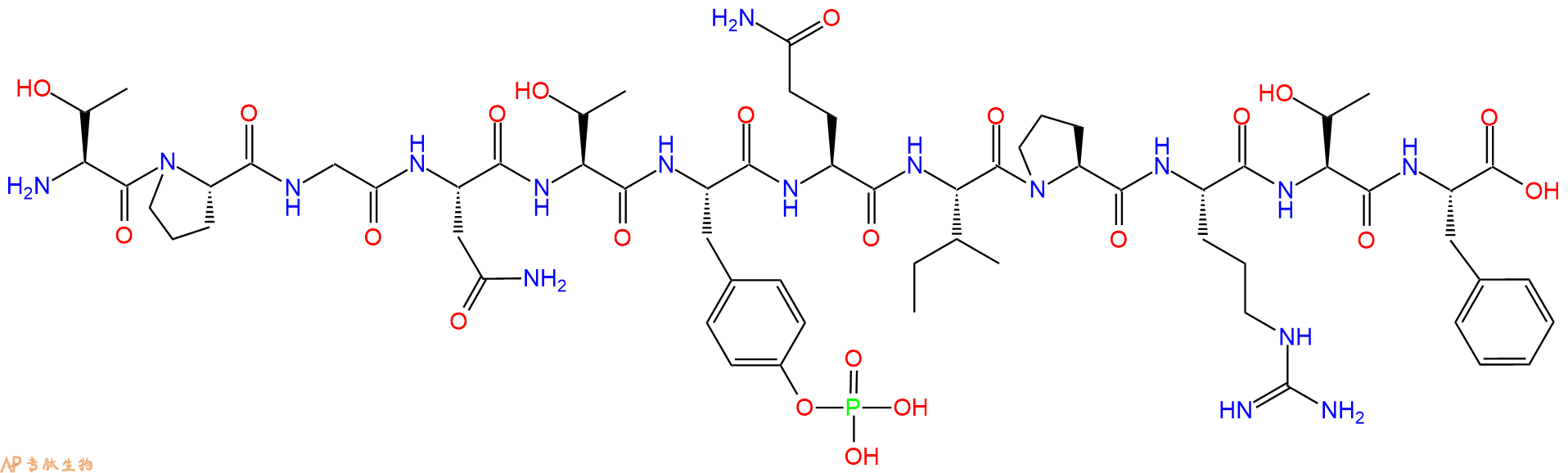 专肽生物产品H2N-Thr-Pro-Gly-Asn-Thr-Tyr(PO3H2)-Gln-Ile-Pro-Arg