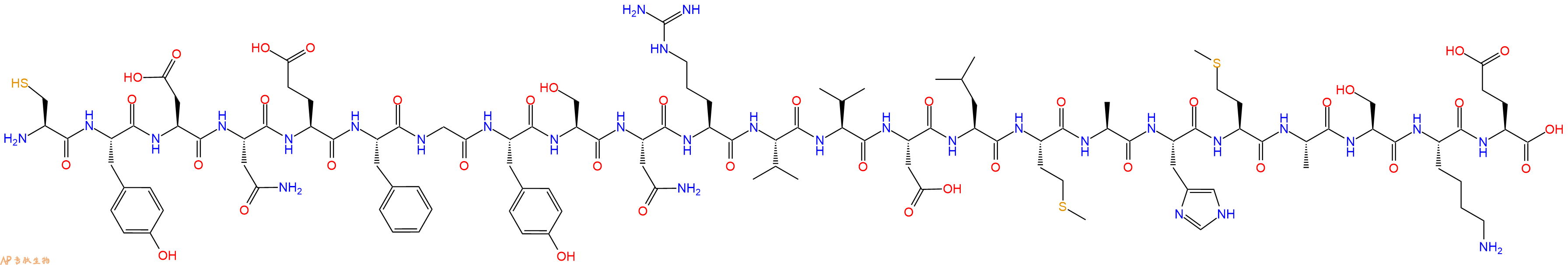 专肽生物产品H2N-Cys-Tyr-Asp-Asn-Glu-Phe-Gly-Tyr-Ser-Asn-Arg-Va