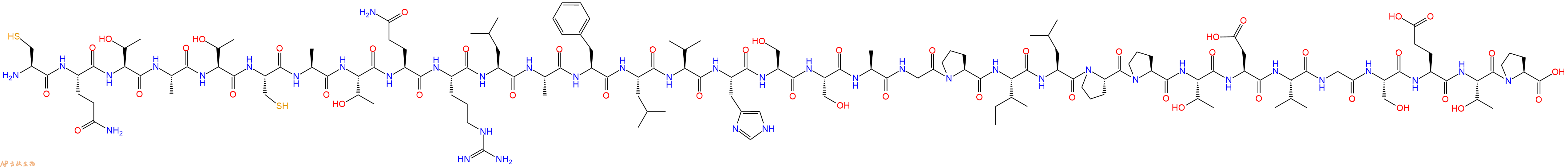 专肽生物产品H2N-Cys-Gln-Thr-Ala-Thr-Cys-Ala-Thr-Gln-Arg-Leu-Ala-Phe-Leu-Val-His-Ser-Ser-Ala-Gly-Pro-Ile-Leu-Pro-Pro-Thr-Asp-Val-Gly-Ser-Glu-Thr-Pro-COOH