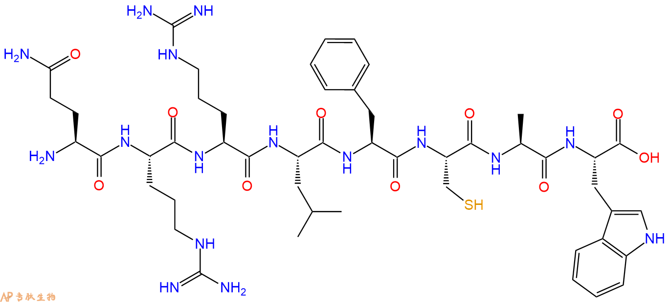 专肽生物产品H2N-Gln-Arg-Arg-Leu-Phe-Cys-Ala-Trp-COOH