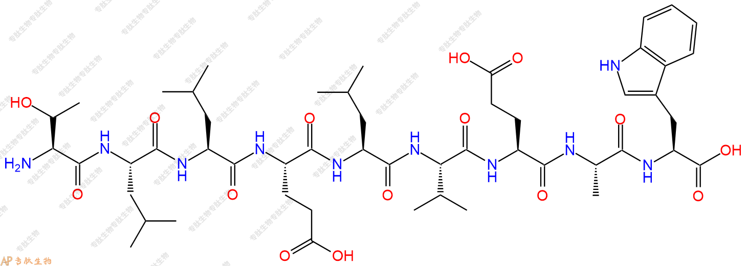 专肽生物产品H2N-Thr-Leu-Leu-Glu-Leu-Val-Glu-Ala-Trp-COOH