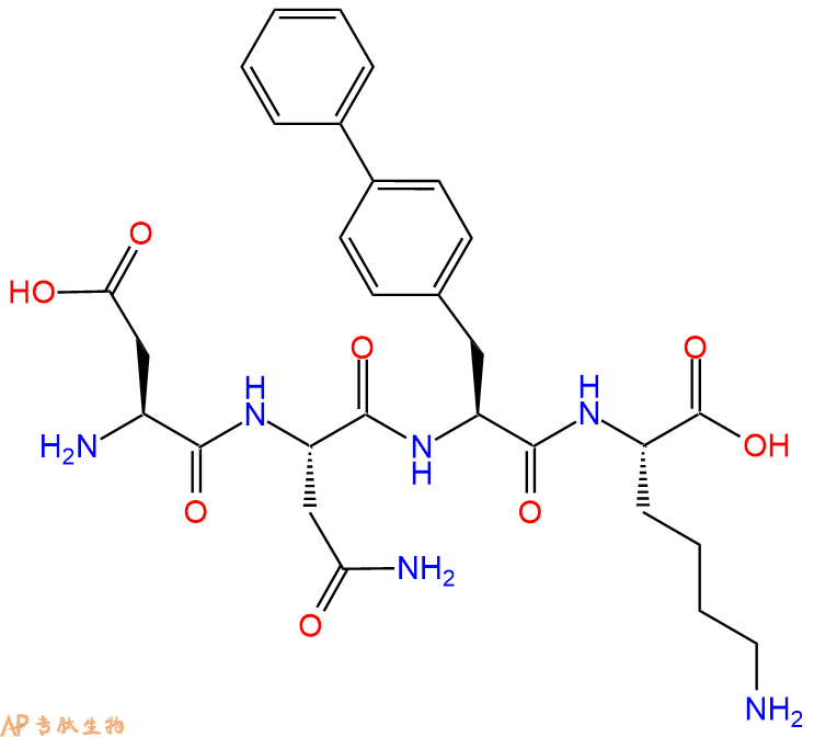 专肽生物产品H2N-Asp-Asn-Bip-Lys-COOH