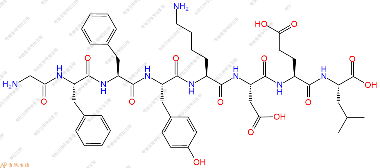 专肽生物产品H2N-Gly-Phe-Phe-Tyr-Lys-Asp-Glu-Leu-COOH