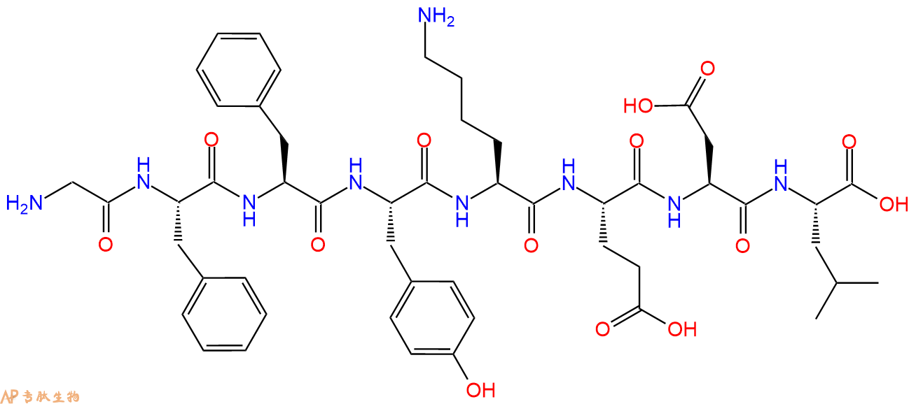 专肽生物产品H2N-Gly-Phe-Phe-Tyr-Lys-Glu-Asp-Leu-COOH