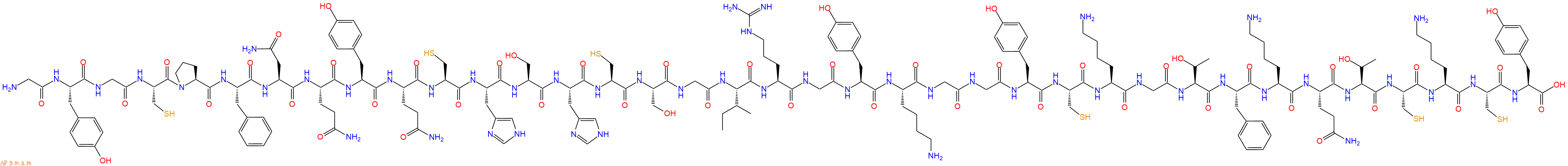专肽生物产品H2N-Gly-Tyr-Gly-Cys-Pro-Phe-Asn-Gln-Tyr-Gln-Cys-His-Ser-His-Cys-Ser-Gly-Ile-Arg-Gly-Tyr-Lys-Gly-Gly-Tyr-Cys-Lys-Gly-Thr-Phe-Lys-Gln-Thr-Cys-Lys-Cys-Tyr-COOH