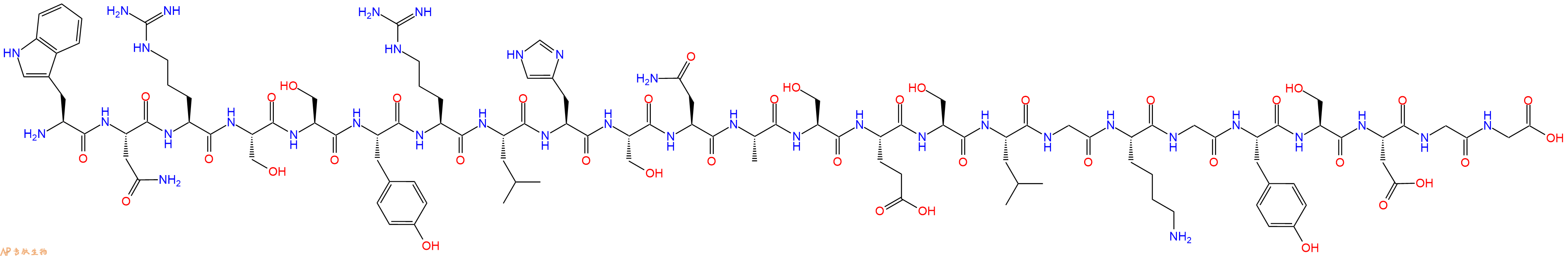 专肽生物产品H2N-Trp-Asn-Arg-Ser-Ser-Tyr-Arg-Leu-His-Ser-Asn-Ala-Ser-Glu-Ser-Leu-Gly-Lys-Gly-Tyr-Ser-Asp-Gly-Gly-COOH