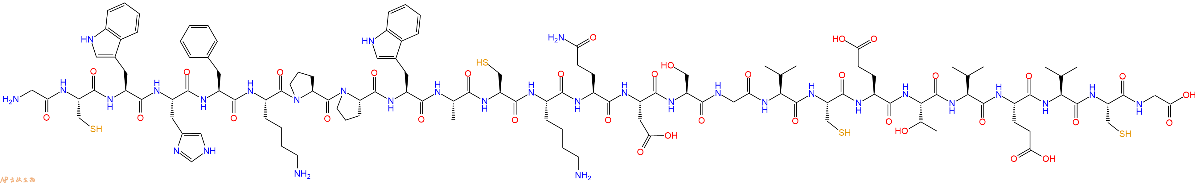 专肽生物产品H2N-Gly-Cys-Trp-His-Phe-Lys-Pro-Pro-Trp-Ala-Cys-Lys-Gln-Asp-Ser-Gly-Val-Cys-Glu-Thr-Val-Glu-Val-Cys-Gly-COOH