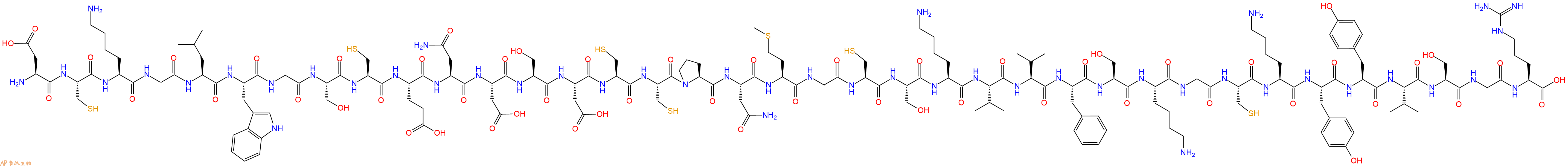 专肽生物产品H2N-Asp-Cys-Lys-Gly-Leu-Trp-Gly-Ser-Cys-Glu-Asn-Asp-Ser-Asp-Cys-Cys-Pro-Asn-Met-Gly-Cys-Ser-Lys-Val-Val-Phe-Ser-Lys-Gly-Cys-Lys-Tyr-Tyr-Val-Ser-Gly-Arg-COOH