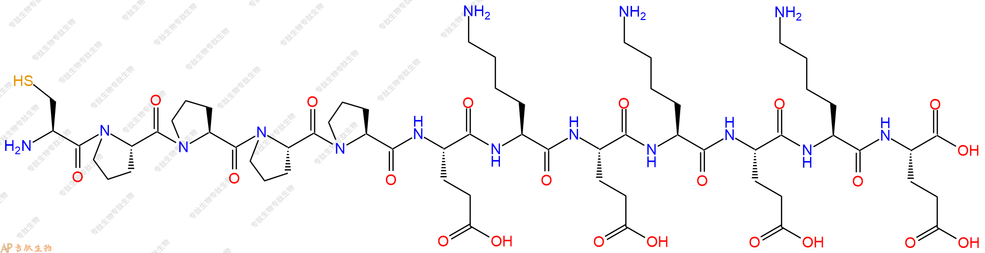专肽生物产品H2N-Cys-Pro-Pro-Pro-Pro-Glu-Lys-Glu-Lys-Glu-Lys-Glu-COOH