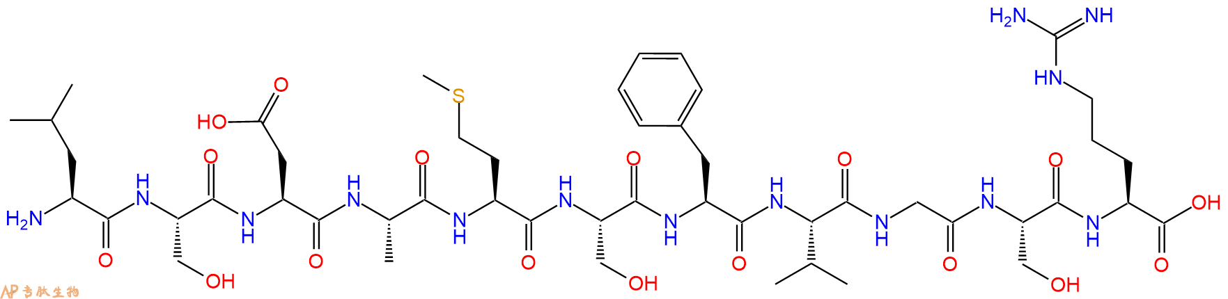 专肽生物产品H2N-Leu-Ser-Asp-Ala-Met-Ser-Phe-Val-Gly-Ser-Arg-COOH