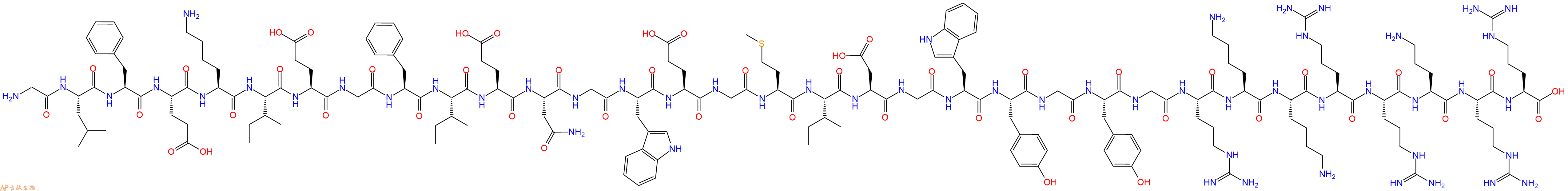 专肽生物产品H2N-Gly-Leu-Phe-Glu-Lys-Ile-Glu-Gly-Phe-Ile-Glu-Asn-Gly-Trp-Glu-Gly-Met-Ile-Asp-Gly-Trp-Tyr-Gly-Tyr-Gly-Arg-Lys-Lys-Arg-Arg-Orn-Arg-Arg-COOH