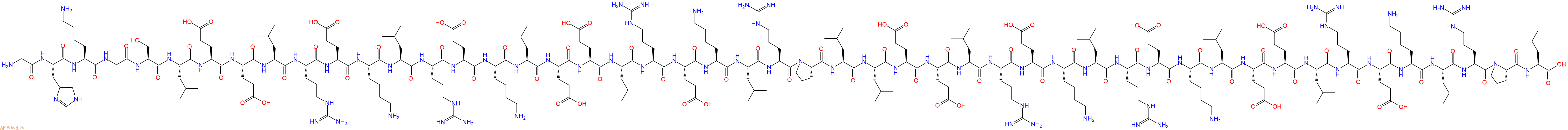 专肽生物产品H2N-Gly-His-Lys-Gly-Ser-Leu-Glu-Glu-Leu-Arg-Glu-Lys-Leu-Arg-Glu-Lys-Leu-Glu-Glu-Leu-Arg-Glu-Lys-Leu-Arg-Pro-Leu-Leu-Glu-Glu-Leu-Arg-Glu-Lys-Leu-Arg-Glu-Lys-Leu-Glu-Glu-Leu-Arg-Glu-Lys-Leu-Arg-Pro-Leu-COOH