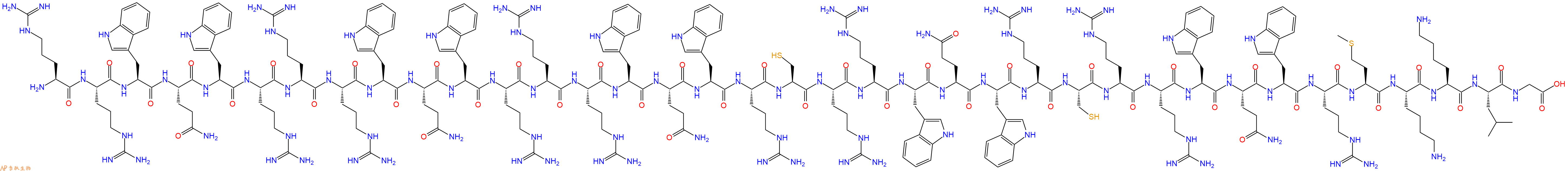 专肽生物产品H2N-Arg-Arg-Trp-Gln-Trp-Arg-Arg-Arg-Trp-Gln-Trp-Arg-Arg-Arg-Trp-Gln-Trp-Arg-Cys-Arg-Arg-Trp-Gln-Trp-Arg-Cys-Arg-Arg-Trp-Gln-Trp-Arg-Met-Lys-Lys-Leu-Gly-COOH