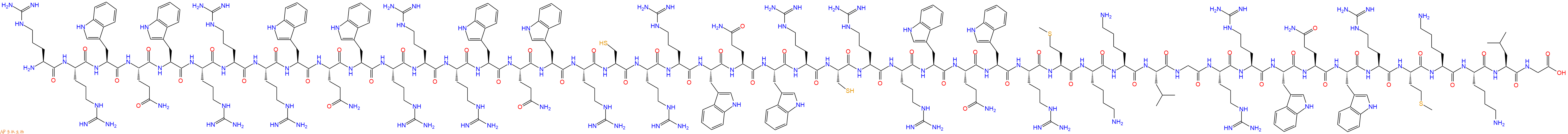 专肽生物产品H2N-Arg-Arg-Trp-Gln-Trp-Arg-Arg-Arg-Trp-Gln-Trp-Arg-Arg-Arg-Trp-Gln-Trp-Arg-Cys-Arg-Arg-Trp-Gln-Trp-Arg-Cys-Arg-Arg-Trp-Gln-Trp-Arg-Met-Lys-Lys-Leu-Gly-Arg-Arg-Trp-Gln-Trp-Arg-Met-Lys-Lys-Leu-Gly-COOH