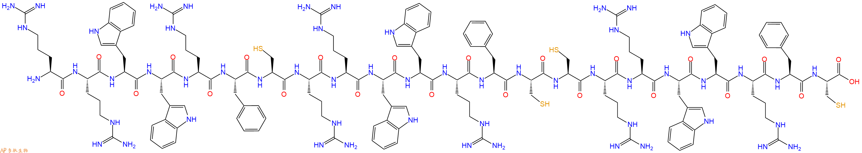 专肽生物产品H2N-Arg-Arg-Trp-Trp-Arg-Phe-Cys-Arg-Arg-Trp-Trp-Arg-Phe-Cys-Cys-Arg-Arg-Trp-Trp-Arg-Phe-Cys-COOH