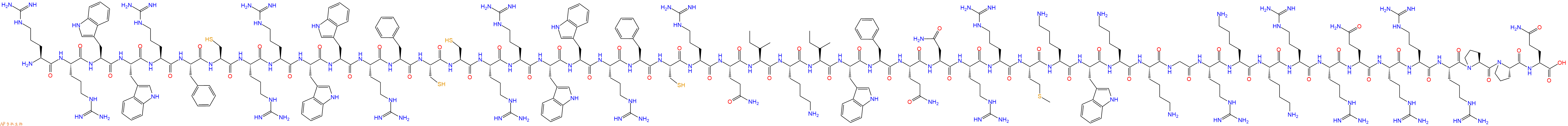 专肽生物产品H2N-Arg-Arg-Trp-Trp-Arg-Phe-Cys-Arg-Arg-Trp-Trp-Arg-Phe-Cys-Cys-Arg-Arg-Trp-Trp-Arg-Phe-Cys-Arg-Gln-Ile-Lys-Ile-Trp-Phe-Gln-Asn-Arg-Arg-Met-Lys-Trp-Lys-Lys-Gly-Arg-Lys-Lys-Arg-Arg-Gln-Arg-Arg-Arg-Pro-Pro-Gln-COOH