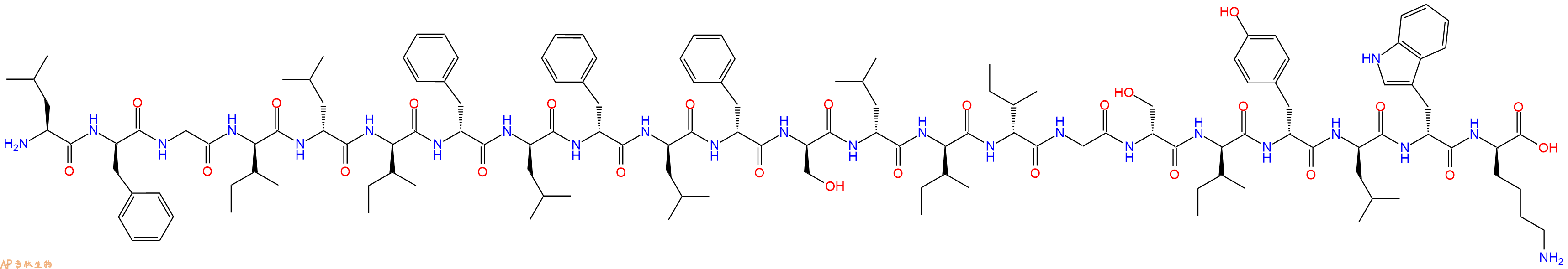专肽生物产品H2N-Leu-DPhe-Gly-DIle-DLeu-DIle-DPhe-DLeu-DPhe-DLeu-DPhe-DSer-DLeu-DIle-DIle-Gly-DSer-DIle-DTyr-DLeu-DTrp-DLys-COOH