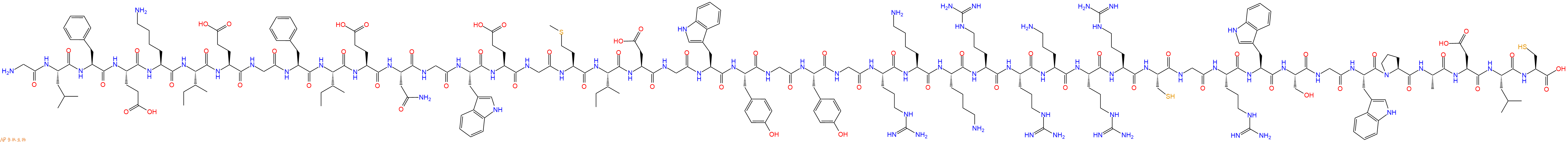 专肽生物产品H2N-Gly-Leu-Phe-Glu-Lys-Ile-Glu-Gly-Phe-Ile-Glu-Asn-Gly-Trp-Glu-Gly-Met-Ile-Asp-Gly-Trp-Tyr-Gly-Tyr-Gly-Arg-Lys-Lys-Arg-Arg-Orn-Arg-Arg-Cys-Gly-Arg-Trp-Ser-Gly-Trp-Pro-Ala-Asp-Leu-Cys-COOH