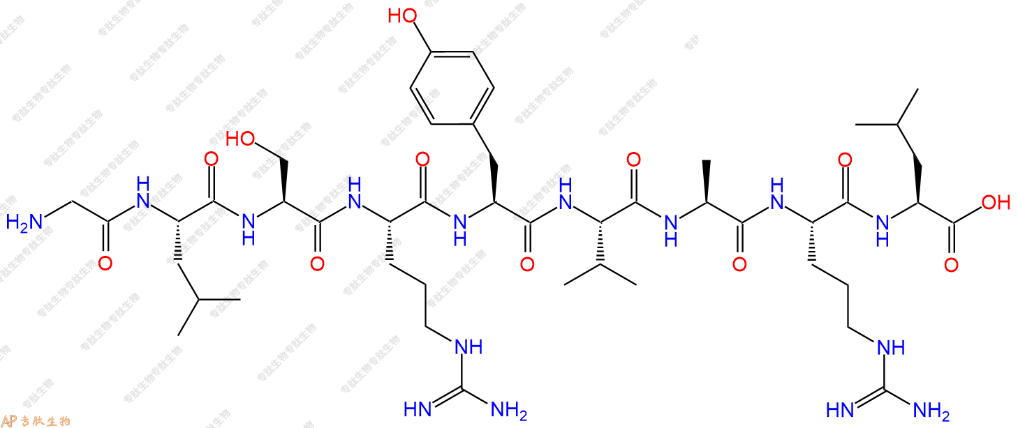 专肽生物产品H2N-Gly-Leu-Ser-Arg-Tyr-Val-Ala-Arg-Leu-COOH