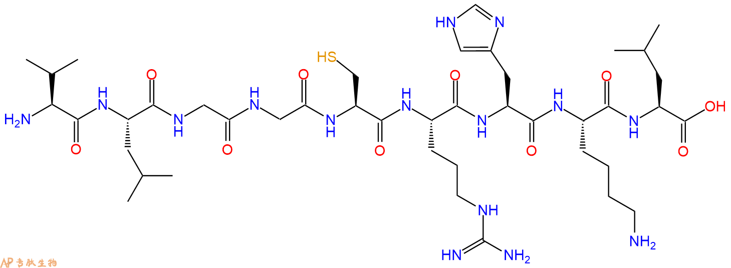 专肽生物产品H2N-Val-Leu-Gly-Gly-Cys-Arg-His-Lys-Leu-COOH