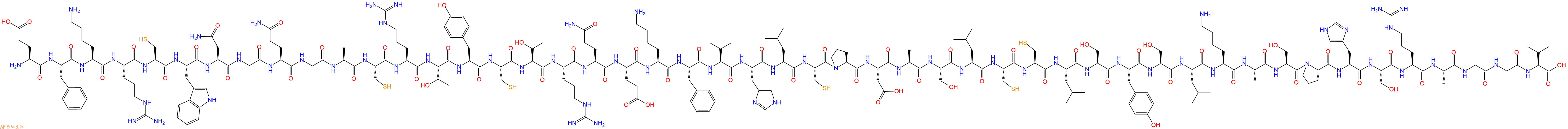 专肽生物产品H2N-Glu-Phe-Lys-Arg-Cys-Trp-Asn-Gly-Gln-Gly-Ala-Cys-Arg-Thr-Tyr-Cys-Thr-Arg-Gln-Glu-Lys-Phe-Ile-His-Leu-Cys-Pro-Asp-Ala-Ser-Leu-Cys-Cys-Leu-Ser-Tyr-Ser-Leu-Lys-Ala-Ser-Pro-His-Ser-Arg-Ala-Gly-Gly-Val-COOH