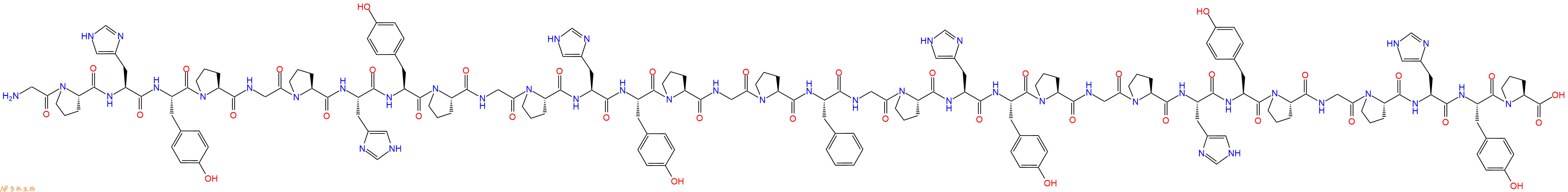 专肽生物产品H2N-Gly-Pro-His-Tyr-Pro-Gly-Pro-His-Tyr-Pro-Gly-Pro-His-Tyr-Pro-Gly-Pro-Phe-Gly-Pro-His-Tyr-Pro-Gly-Pro-His-Tyr-Pro-Gly-Pro-His-Tyr-Pro-COOH