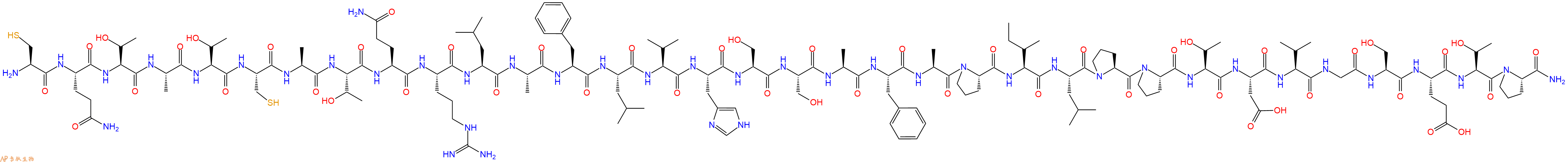 专肽生物产品H2N-Cys-Gln-Thr-Ala-Thr-Cys-Ala-Thr-Gln-Arg-Leu-Ala-Phe-Leu-Val-His-Ser-Ser-Ala-Phe-Ala-Pro-Ile-Leu-Pro-Pro-Thr-Asp-Val-Gly-Ser-Glu-Thr-Pro-NH2