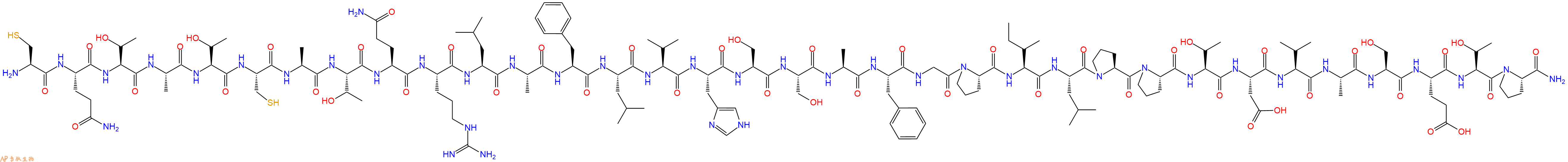 专肽生物产品H2N-Cys-Gln-Thr-Ala-Thr-Cys-Ala-Thr-Gln-Arg-Leu-Ala-Phe-Leu-Val-His-Ser-Ser-Ala-Phe-Gly-Pro-Ile-Leu-Pro-Pro-Thr-Asp-Val-Ala-Ser-Glu-Thr-Pro-NH2