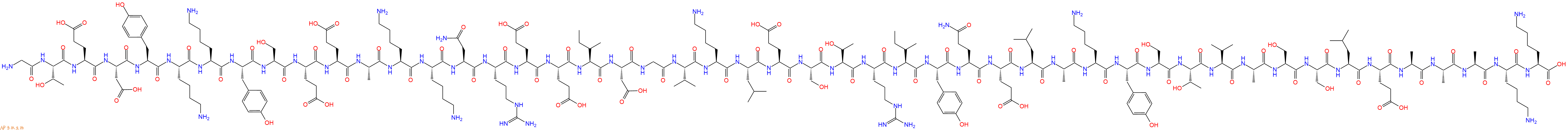 专肽生物产品H2N-Gly-Thr-Glu-Asp-Tyr-Lys-Lys-Tyr-Ser-Glu-Glu-Ala-Lys-Lys-Asn-Arg-Glu-Glu-Ile-Asp-Gly-Val-Lys-Leu-Glu-Ser-Thr-Arg-Ile-Tyr-Gln-Glu-Leu-Ala-Lys-Tyr-Ser-Thr-Val-Ala-Ser-Ser-Leu-Glu-Ala-Ala-Ala-Lys-Lys-COOH