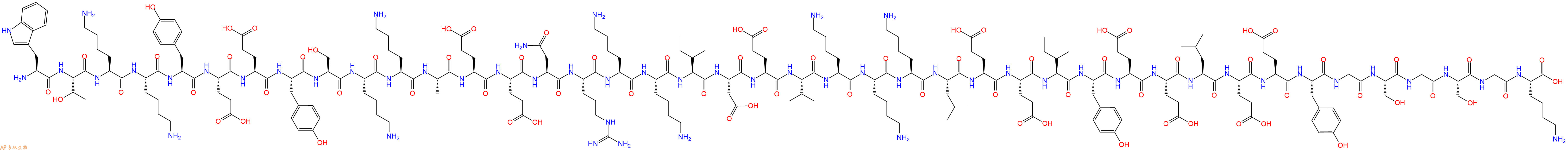 专肽生物产品H2N-Trp-Thr-Lys-Lys-Tyr-Glu-Glu-Tyr-Ser-Lys-Lys-Ala-Glu-Glu-Asn-Arg-Lys-Lys-Ile-Asp-Glu-Val-Lys-Lys-Lys-Leu-Glu-Glu-Ile-Tyr-Glu-Glu-Leu-Glu-Glu-Tyr-Gly-Ser-Gly-Ser-Gly-Lys-COOH