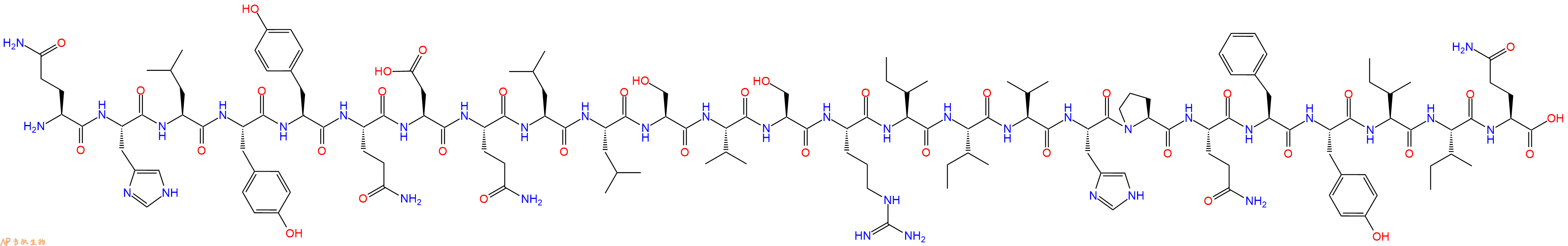 专肽生物产品H2N-Gln-His-Leu-Tyr-Tyr-Gln-Asp-Gln-Leu-Leu-Ser-Val-Ser-Arg-Ile-Ile-Val-His-Pro-Gln-Phe-Tyr-Ile-Ile-Gln-COOH