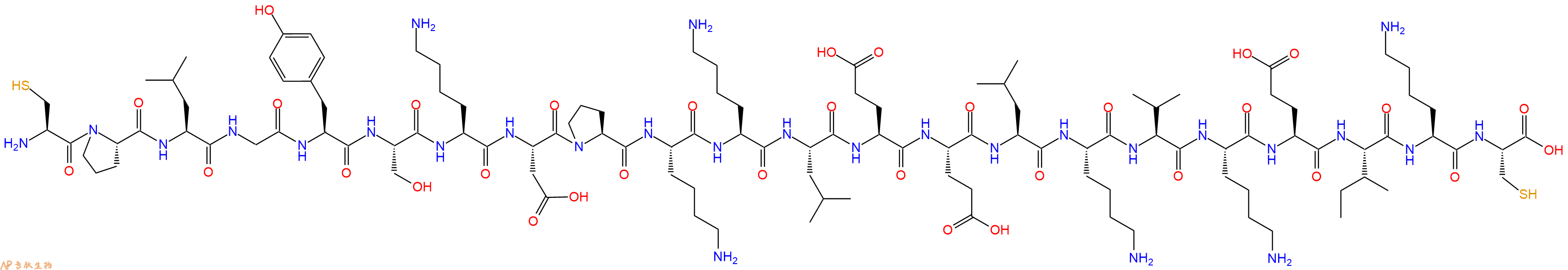 专肽生物产品H2N-Cys-Pro-Leu-Gly-Tyr-Ser-Lys-Asp-Pro-Lys-Lys-Leu-Glu-Glu-Leu-Lys-Val-Lys-Glu-Ile-Lys-Cys-COOH