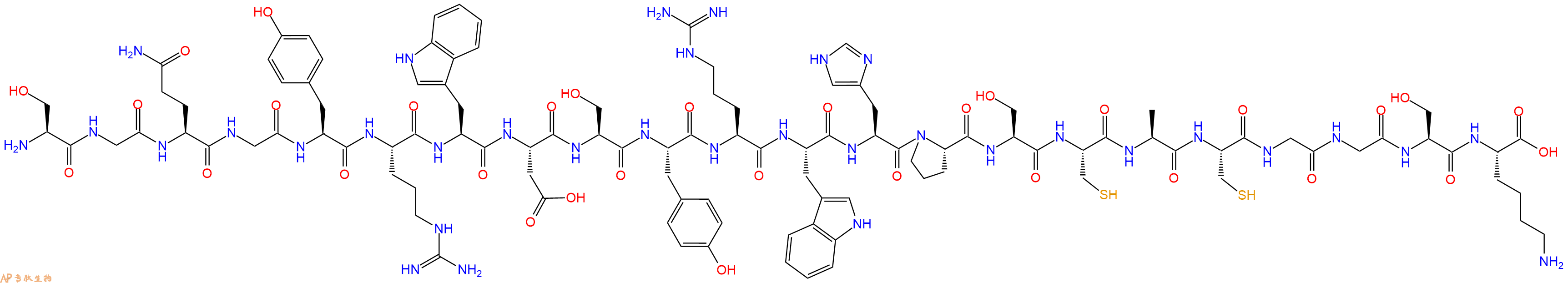 专肽生物产品H2N-Ser-Gly-Gln-Gly-Tyr-Arg-Trp-Asp-Ser-Tyr-Arg-Trp-His-Pro-Ser-Cys-Ala-Cys-Gly-Gly-Ser-Lys-COOH
