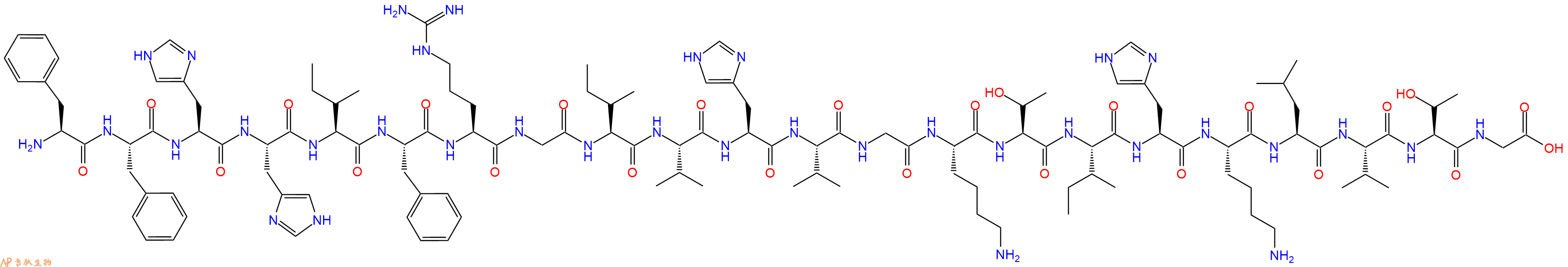 专肽生物产品H2N-Phe-Phe-His-His-Ile-Phe-Arg-Gly-Ile-Val-His-Val-Gly-Lys-Thr-Ile-His-Lys-Leu-Val-Thr-Gly-COOH