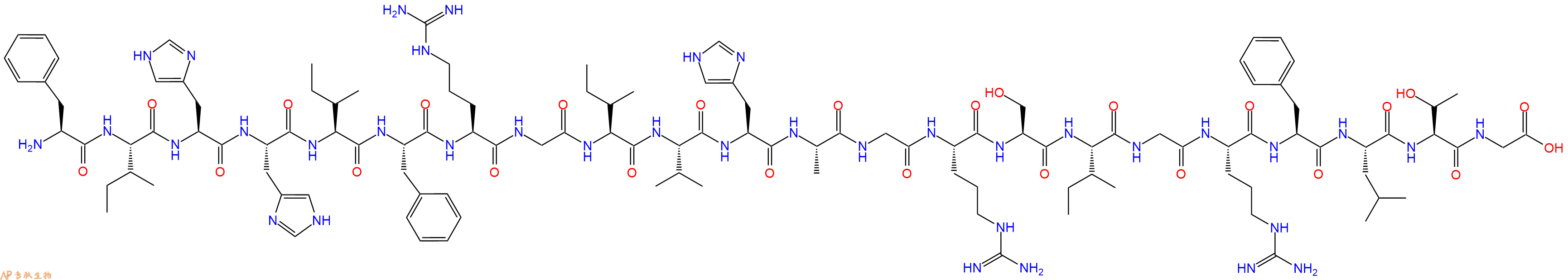 专肽生物产品H2N-Phe-Ile-His-His-Ile-Phe-Arg-Gly-Ile-Val-His-Ala-Gly-Arg-Ser-Ile-Gly-Arg-Phe-Leu-Thr-Gly-COOH