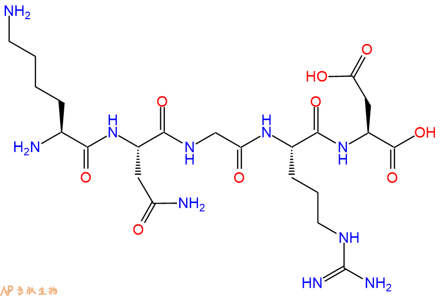 专肽生物产品H2N-Lys-Asn-Gly-Arg-Asp-COOH