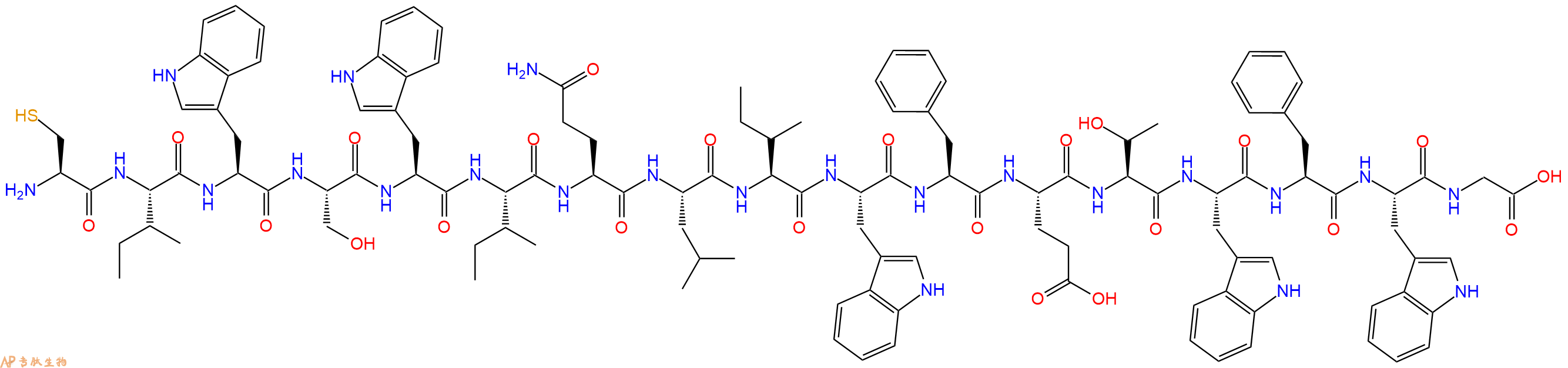 专肽生物产品H2N-Cys-Ile-Trp-Ser-Trp-Ile-Gln-Leu-Ile-Trp-Phe-Glu-Thr-Trp-Phe-Trp-Gly-COOH