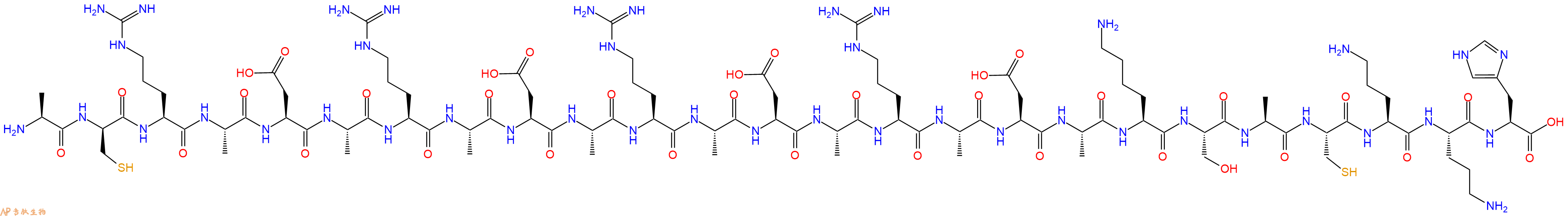 专肽生物产品H2N-Ala-DCys-Arg-Ala-Asp-Ala-Arg-Ala-Asp-Ala-Arg-Ala-Asp-Ala-Arg-Ala-Asp-Ala-Lys-Ser-Ala-Cys-Orn-Orn-His-COOH