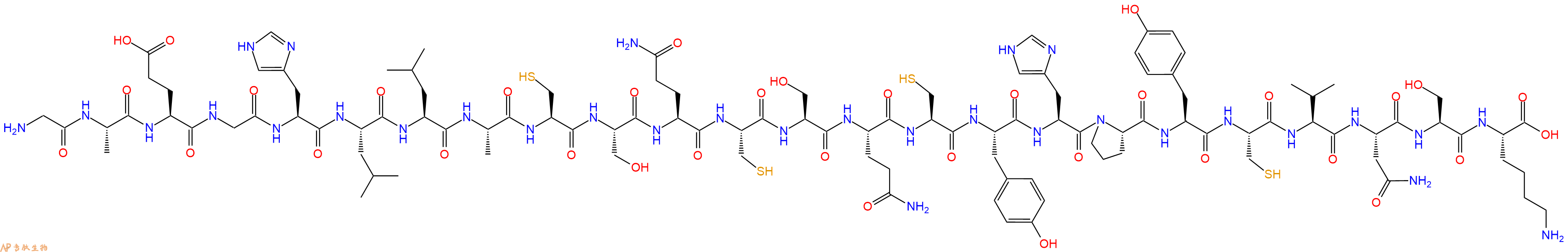 专肽生物产品H2N-Gly-Ala-Glu-Gly-His-Leu-Leu-Ala-Cys-Ser-Gln-Cys-Ser-Gln-Cys-Tyr-His-Pro-Tyr-Cys-Val-Asn-Ser-Lys-COOH