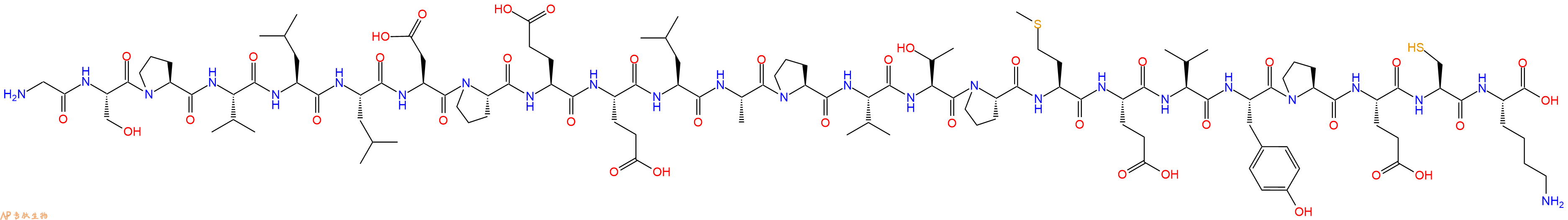 专肽生物产品H2N-Gly-Ser-Pro-Val-Leu-Leu-Asp-Pro-Glu-Glu-Leu-Ala-Pro-Val-Thr-Pro-Met-Glu-Val-Tyr-Pro-Glu-Cys-Lys-COOH
