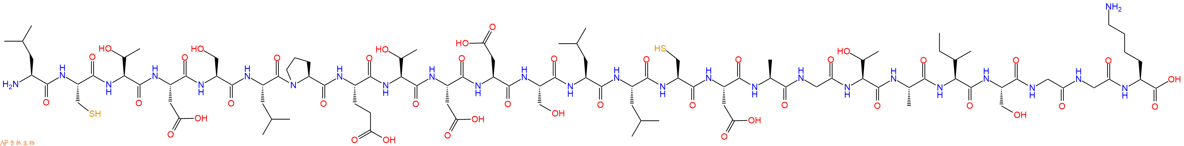 专肽生物产品H2N-Leu-Cys-Thr-Asp-Ser-Leu-Pro-Glu-Thr-Asp-Asp-Ser-Leu-Leu-Cys-Asp-Ala-Gly-Thr-Ala-Ile-Ser-Gly-Gly-Lys-COOH