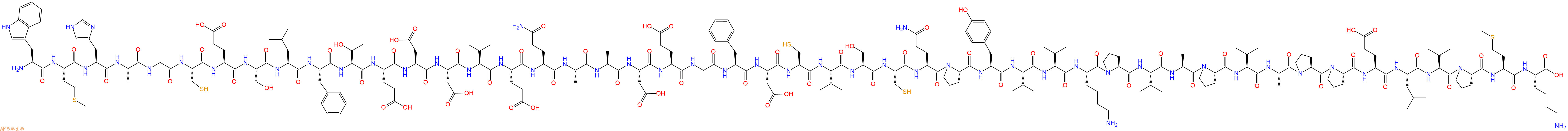 专肽生物产品H2N-Trp-Met-His-Ala-Gly-Cys-Glu-Ser-Leu-Phe-Thr-Glu-Asp-Asp-Val-Glu-Gln-Ala-Ala-Asp-Glu-Gly-Phe-Asp-Cys-Val-Ser-Cys-Gln-Pro-Tyr-Val-Val-Lys-Pro-Val-Ala-Pro-Val-Ala-Pro-Pro-Glu-Leu-Val-Pro-Met-Lys-COOH