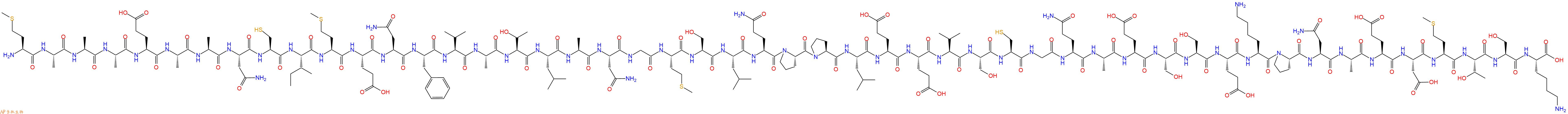 专肽生物产品H2N-Met-Ala-Ala-Ala-Glu-Ala-Ala-Asn-Cys-Ile-Met-Glu-Asn-Phe-Val-Ala-Thr-Leu-Ala-Asn-Gly-Met-Ser-Leu-Gln-Pro-Pro-Leu-Glu-Glu-Val-Ser-Cys-Gly-Gln-Ala-Glu-Ser-Ser-Glu-Lys-Pro-Asn-Ala-Glu-Asp-Met-Thr-Ser-Lys-COOH