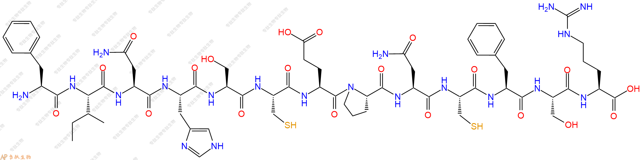 专肽生物产品H2N-Phe-Ile-Asn-His-Ser-Cys-Glu-Pro-Asn-Cys-Phe-Ser-Arg-COOH