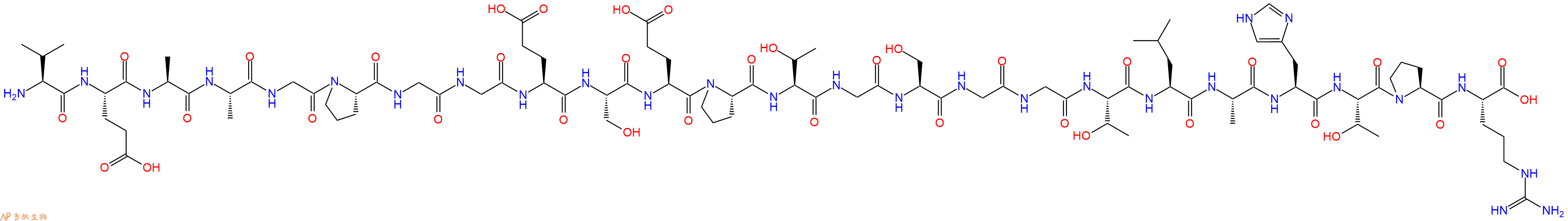 专肽生物产品H2N-Val-Glu-Ala-Ala-Gly-Pro-Gly-Gly-Glu-Ser-Glu-Pro-Thr-Gly-Ser-Gly-Gly-Thr-Leu-Ala-His-Thr-Pro-Arg-COOH