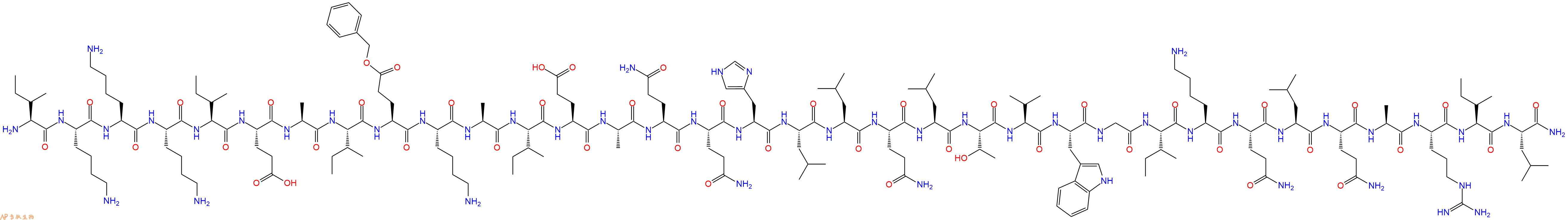专肽生物产品H2N-Ile-Lys-Lys-Lys-Ile-Glu-Ala-Ile-Glu(OBzl)-Lys-Ala-Ile-Glu-Ala-Gln-Gln-His-Leu-Leu-Gln-Leu-Thr-Val-Trp-Gly-Ile-Lys-Gln-Leu-Gln-Ala-Arg-Ile-Leu-NH2