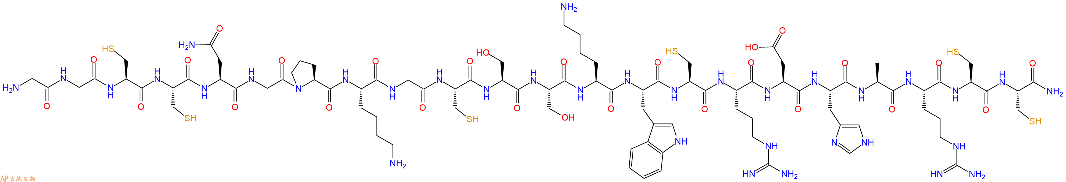 专肽生物产品H2N-Gly-Gly-Cys-Cys-Asn-Gly-Pro-Lys-Gly-Cys-Ser-Ser-Lys-Trp-Cys-Arg-Asp-His-Ala-Arg-Cys-Cys-NH2