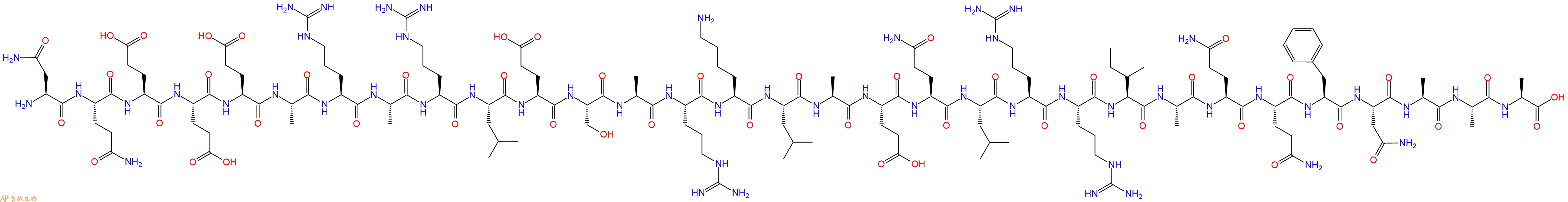 专肽生物产品H2N-Asn-Gln-Glu-Glu-Glu-Ala-Arg-Ala-Arg-Leu-Glu-Ser-Ala-Arg-Lys-Leu-Ala-Glu-Gln-Leu-Arg-Arg-Ile-Ala-Gln-Gln-Phe-Asn-Ala-Ala-Ala-COOH