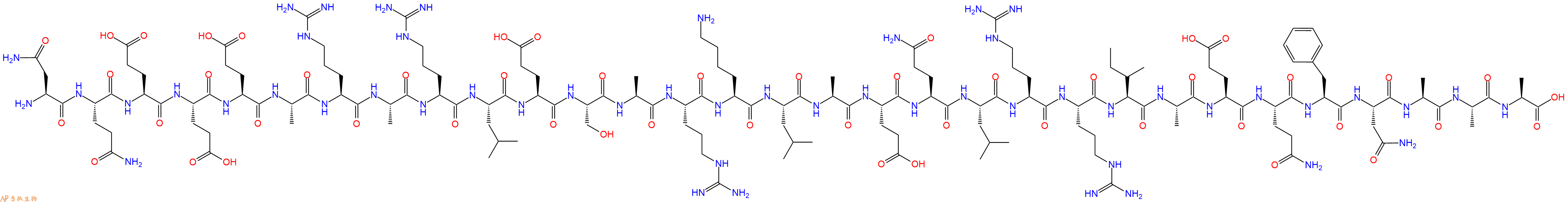专肽生物产品H2N-Asn-Gln-Glu-Glu-Glu-Ala-Arg-Ala-Arg-Leu-Glu-Ser-Ala-Arg-Lys-Leu-Ala-Glu-Gln-Leu-Arg-Arg-Ile-Ala-Glu-Gln-Phe-Asn-Ala-Ala-Ala-COOH